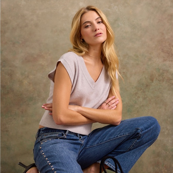 Altar'd State Sweaters - Altar’d State Lumina Cashmere V-Neck Sweater Vest